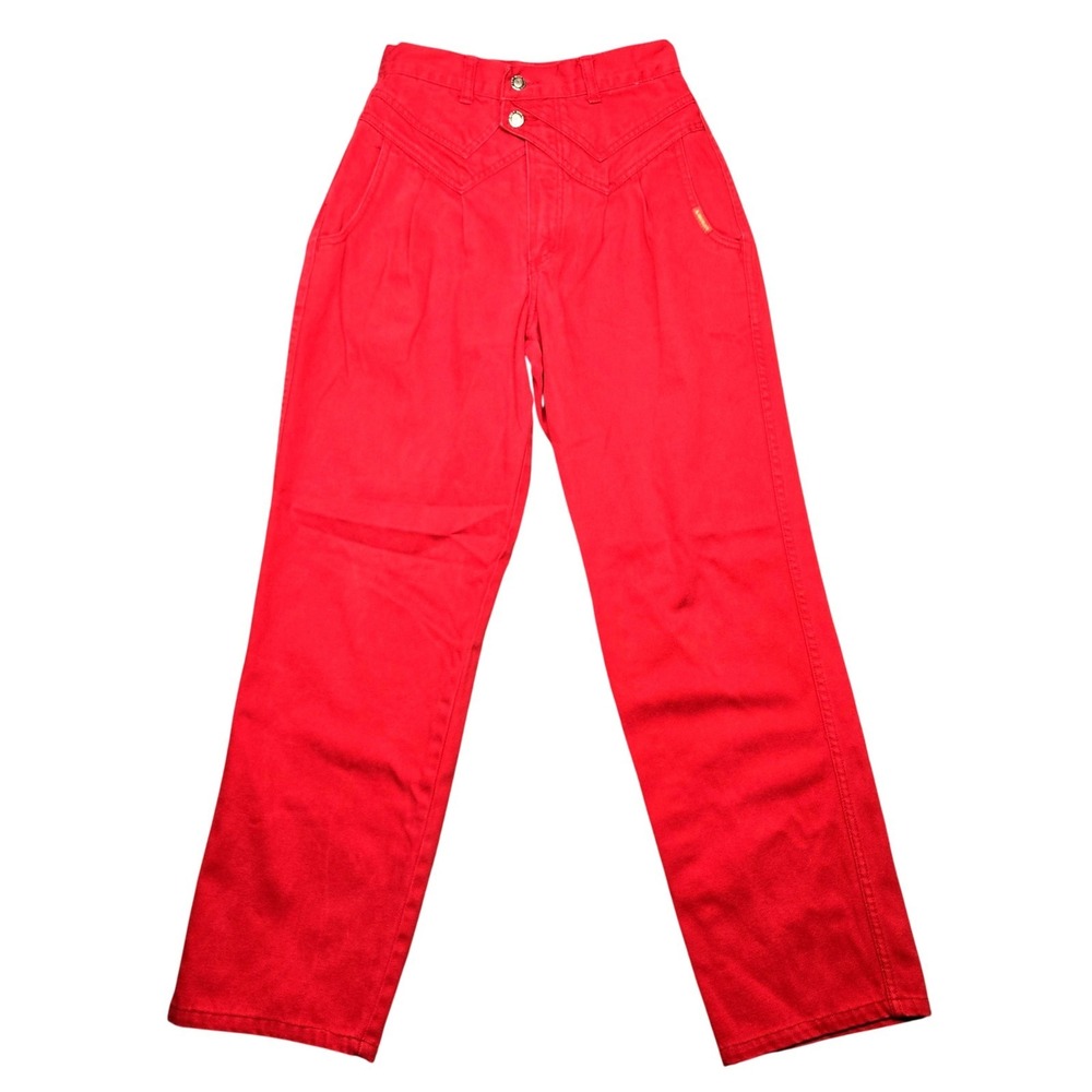 Vintage Lawman Jeans Womens 29x31 Red High Rise Mom Western Denim Pants Cowboy